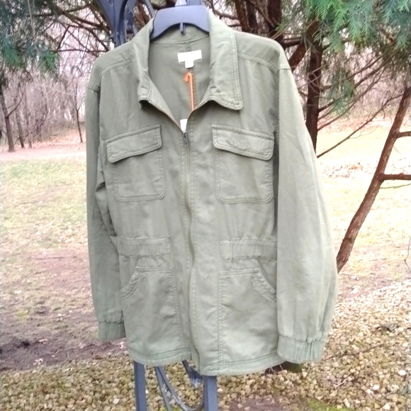 NWT Knox Rose Women's Green Utility Jacket 100% cotton,size XL - Picture 2 of 15